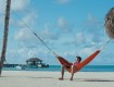 All-In Sport: Comfortabele single-hangmat ORQUIDEA Volcano – in zonnig warme rood/oranje kleuren. Hoogwaardig katoen met lange vezels: aangenaam huidge...