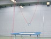 All-In Sport: zur Befestigung an Eurotramp-Trampolinen. Höhe über Sprungtuch 480 cm. Breite 400 cm, komplett mit Gestänge, Laufrollen und Seilen, ohne ...